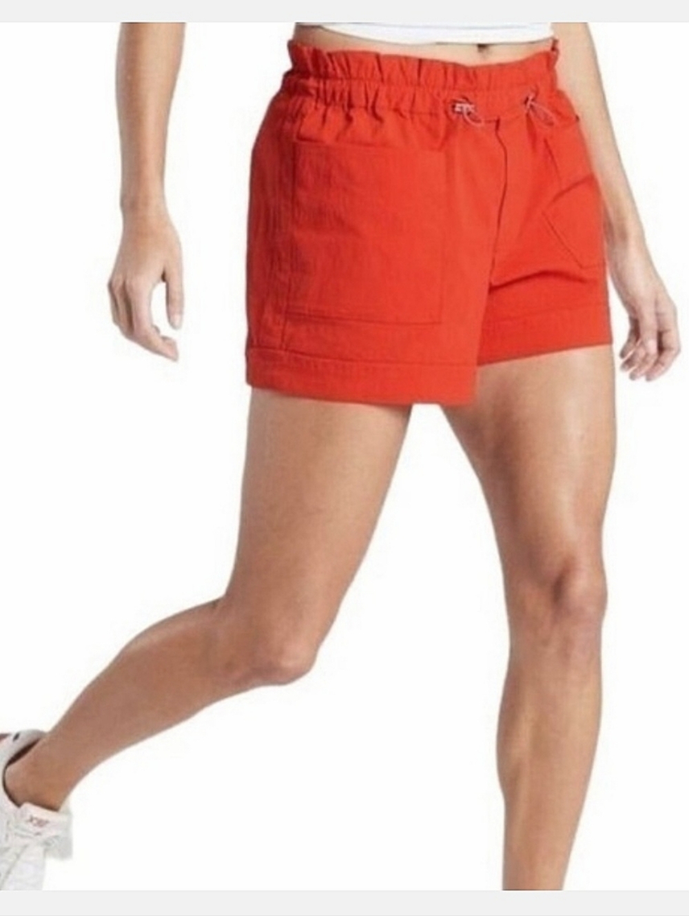 Athleta Trekkie Paperbag Shorts Sz 6 Bright Red Active Sports Summer LIKE NEW